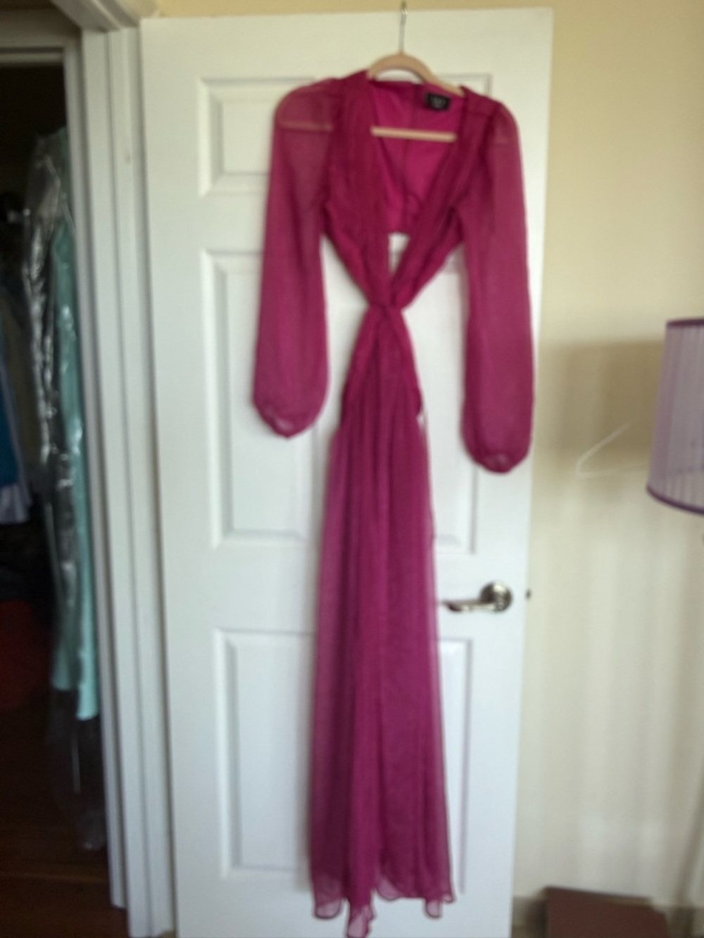 VICI Fuchsia Long Sleeve Cutout Maxi Dress - Picture 5 of 9